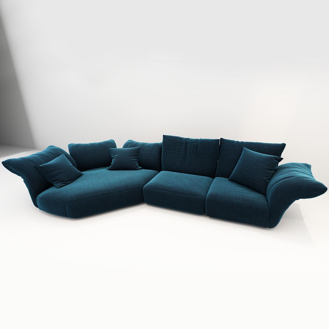 Superior Unique Indigo Petal Modular Sectional Sofa