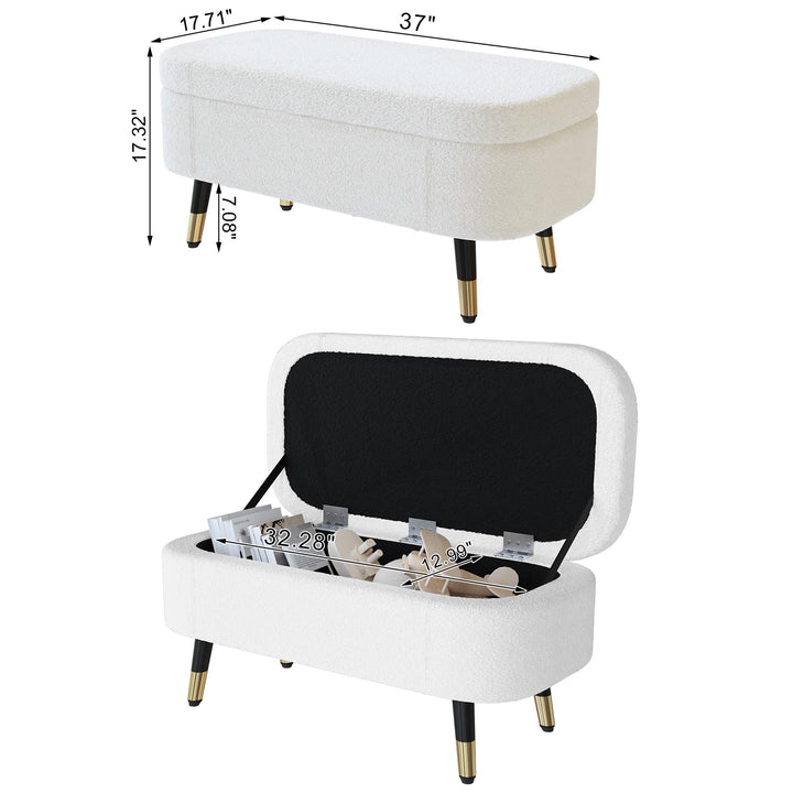 37 Inch Oval Storage Bench