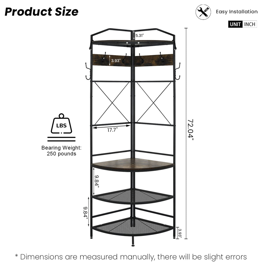 Recaceik Hall Tree, Entryway Coat Rack with Drawer, Industrial 5 In 1 Entryway Bench with Storage Shoe Rack and 12 Hooks, Freestanding Home Organizer with Shelf & Grid Panel, Anti-dumping