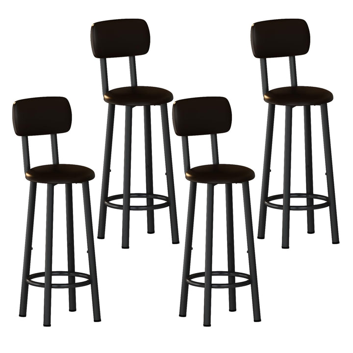 Hooseng Bar Stools, Set of 2 Bar Height Stools, PU Upholstered Breakfast Stools with Back and Footrest, Kitchen Bar Chairs for Dining Room, Kitchen, Easy Assembly