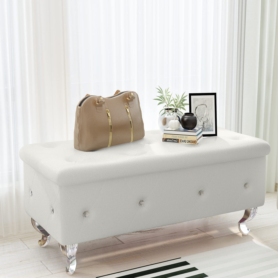 37 Inch Oval Storage Bench