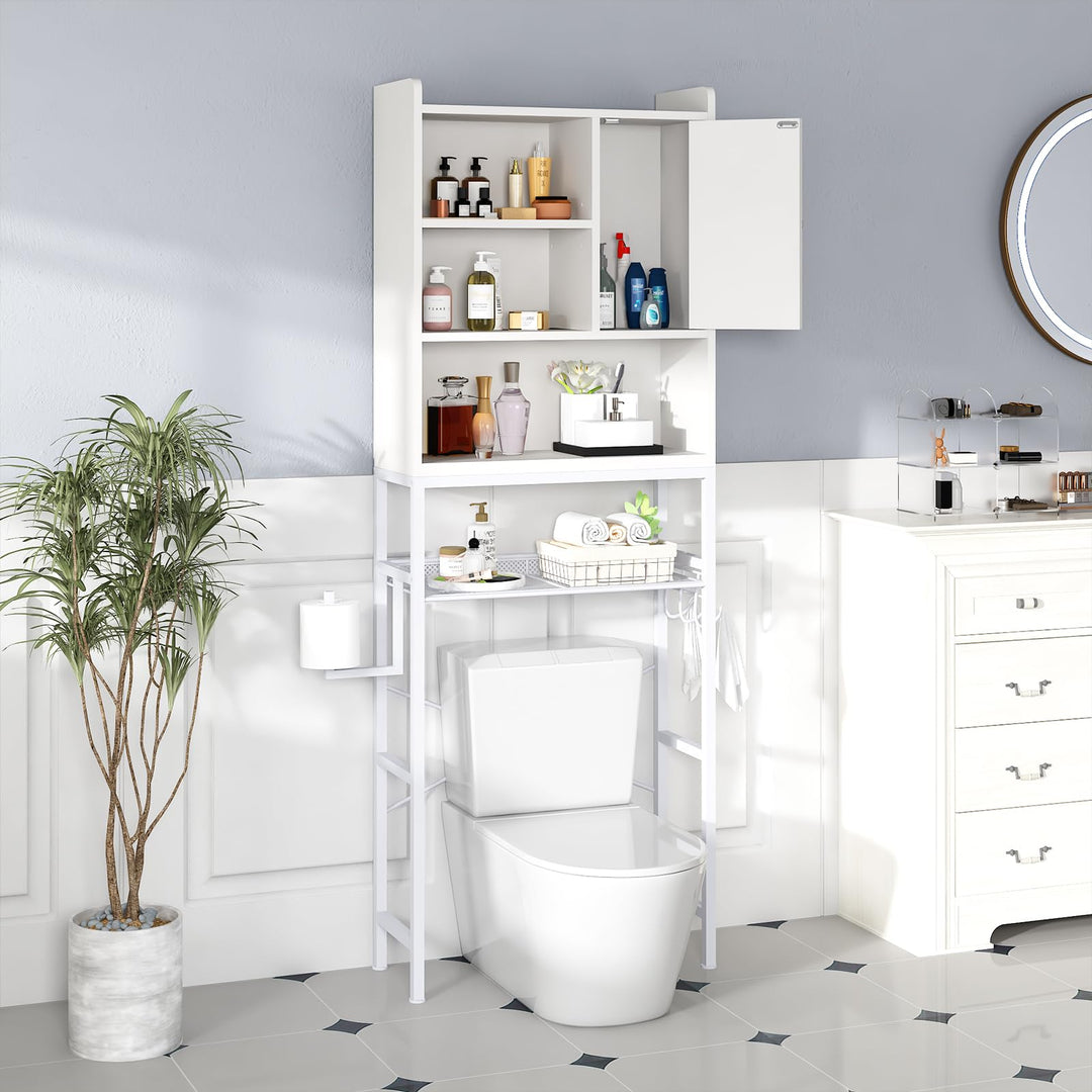 The Toilet Storage Cabinet, Bathroom Toilet Rack with Barn Door