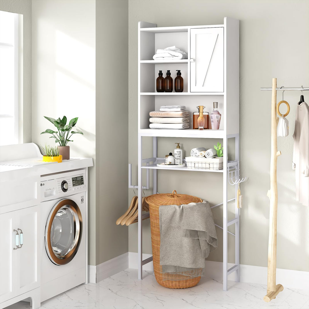 The Toilet Storage Cabinet, Bathroom Toilet Rack with Barn Door