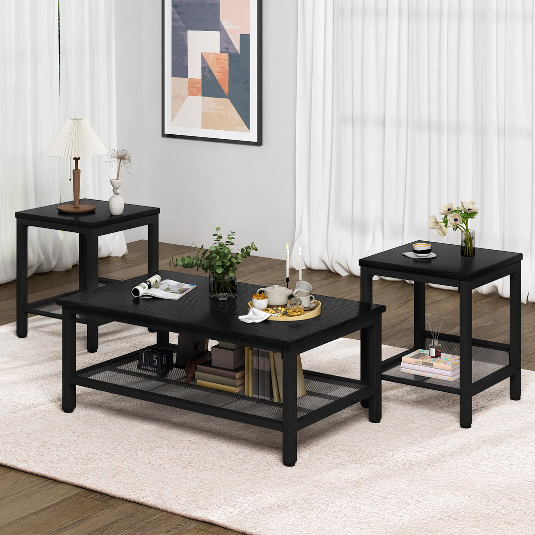 Modern Faux Marble Top Coffee Table & End Table Set