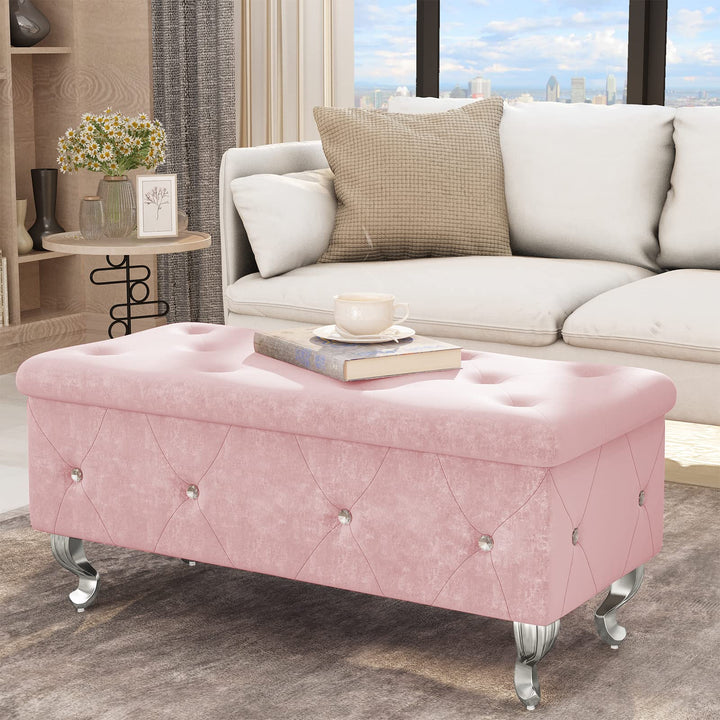 37 Inch Oval Storage Bench