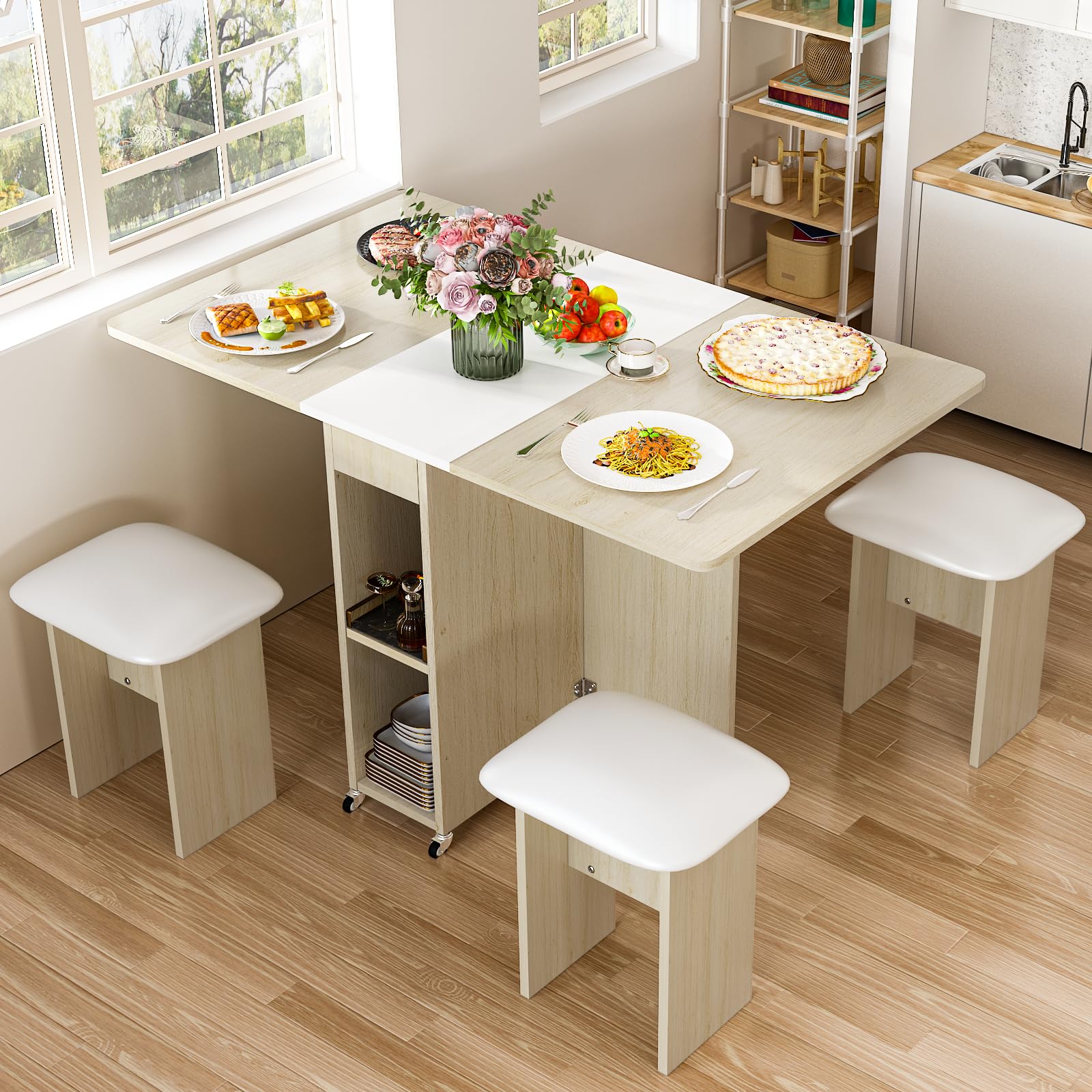 The range folding table and fashion chairs