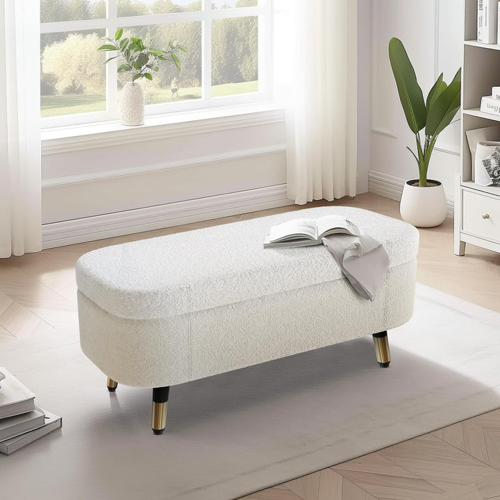 37 Inch Oval Storage Bench