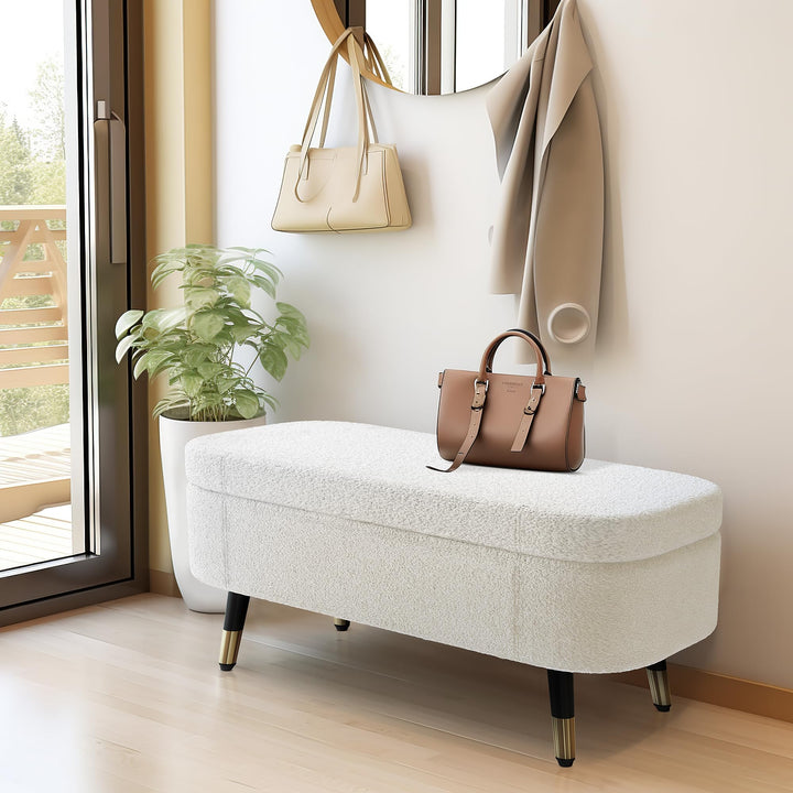 37 Inch Oval Storage Bench