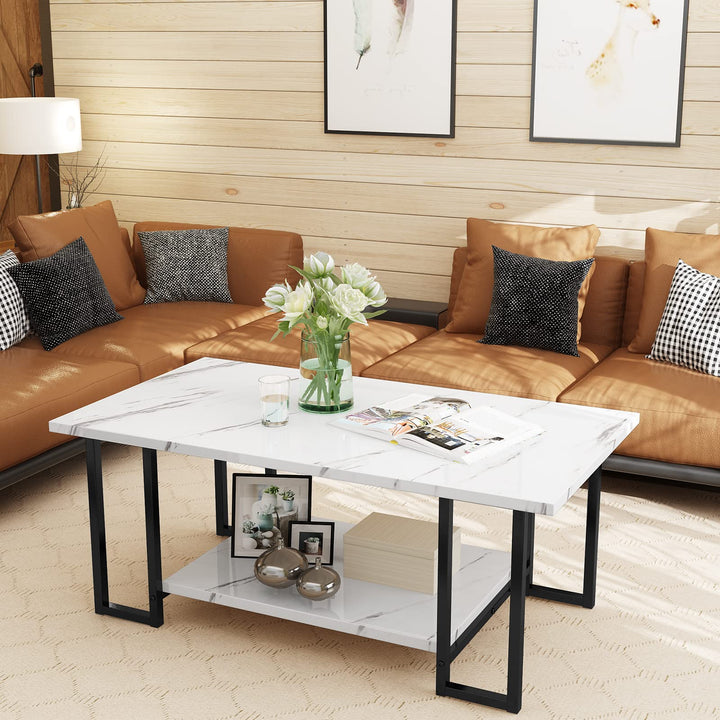 Modern Faux Marble Top Coffee Table & End Table Set