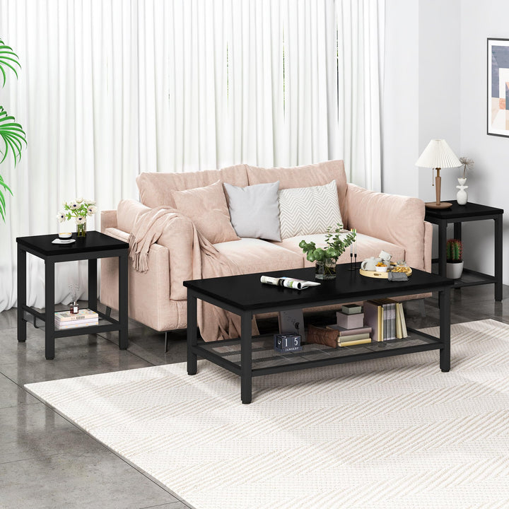 Modern Faux Marble Top Coffee Table & End Table Set