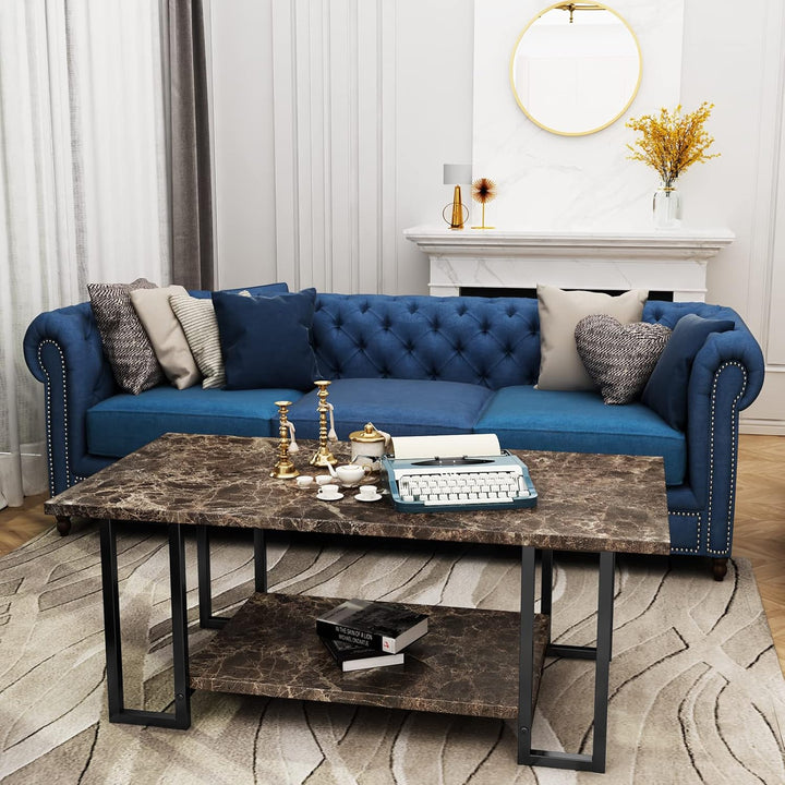 Modern Faux Marble Top Coffee Table