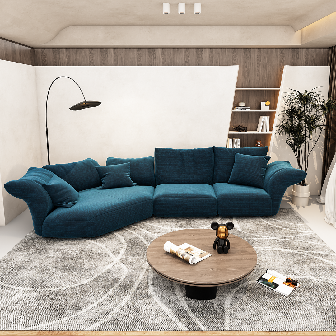 Superior Unique Indigo Petal Modular Sectional Sofa