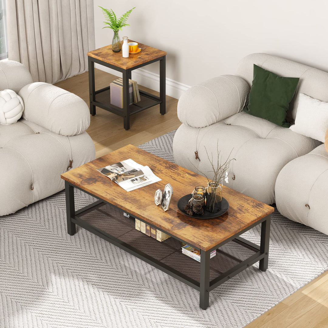 Modern Faux Marble Top Coffee Table & End Table Set