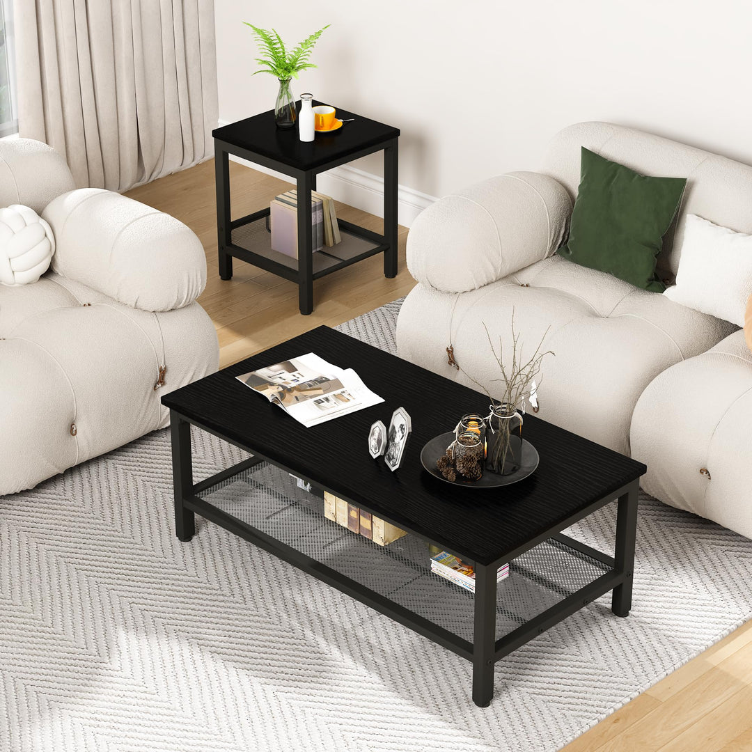 Modern Faux Marble Top Coffee Table & End Table Set