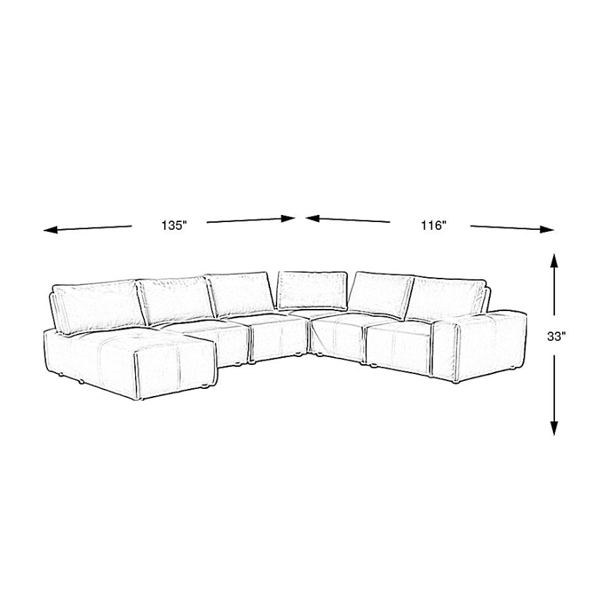 Davis Park Platinum 6 Pieces L-Shaped Sectional Sofa – Hooseng Furniture