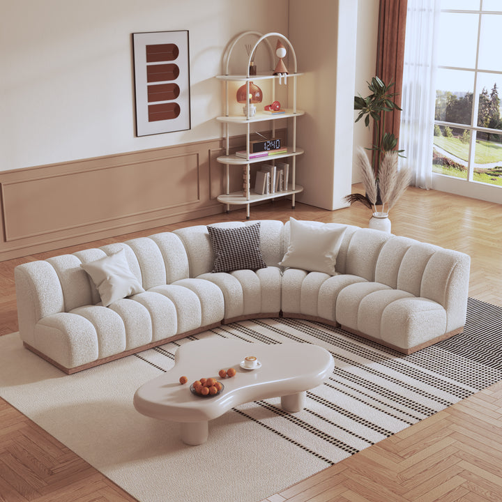 Ghita Performance Boucle Armless L Shaped Sectional