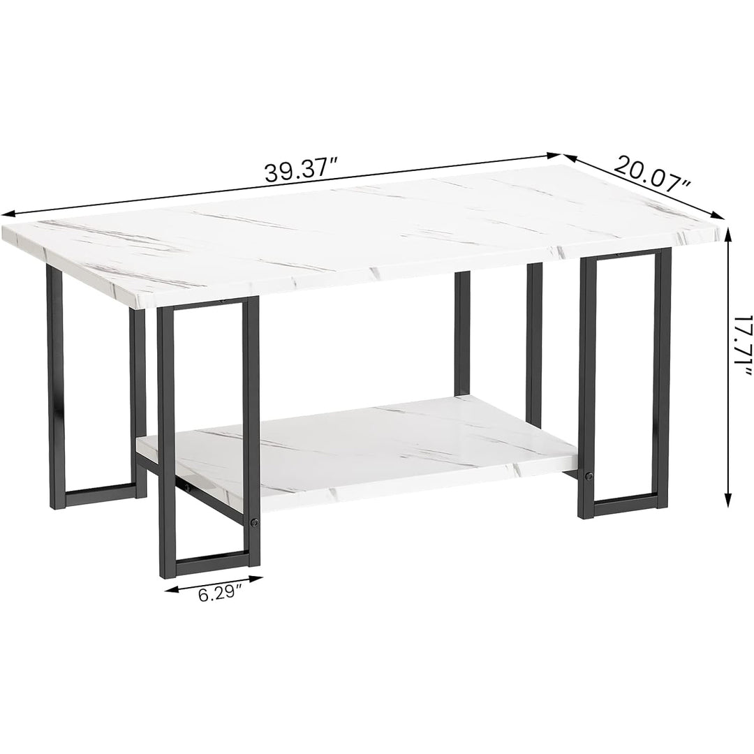 Modern Faux Marble Top Coffee Table