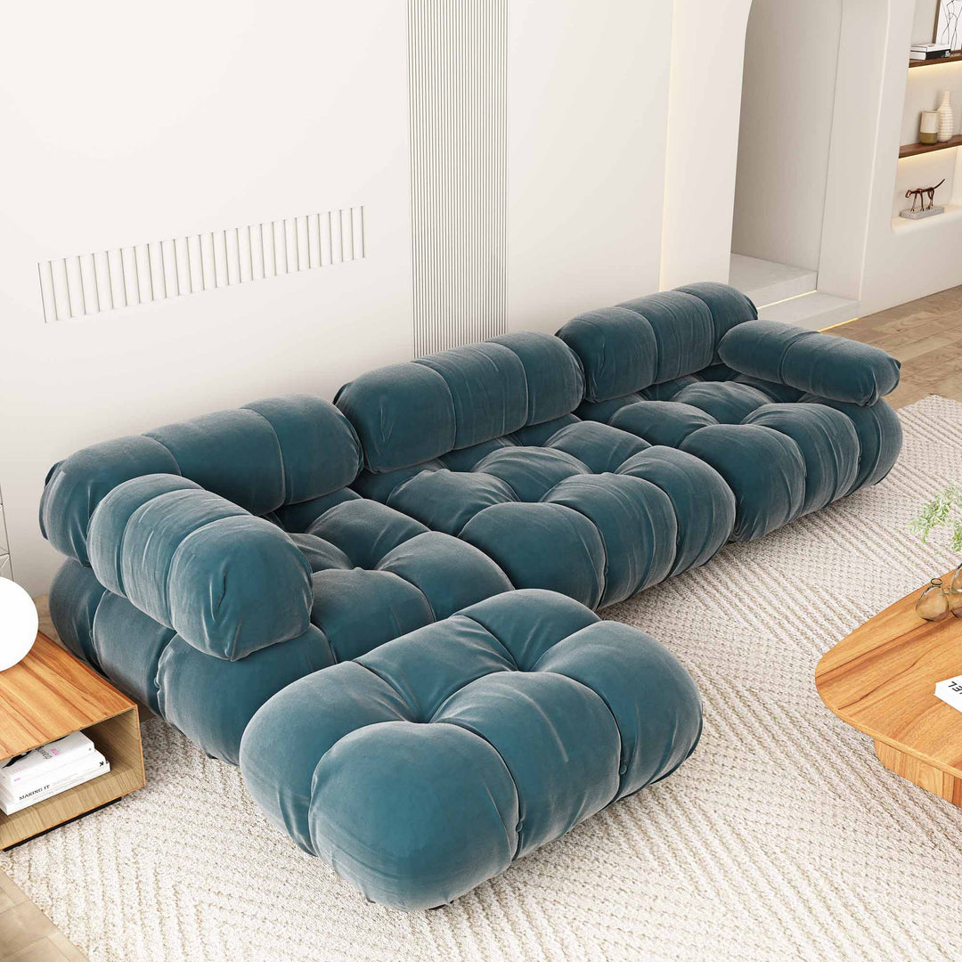 Superior Velvet Modular Single Ottoman