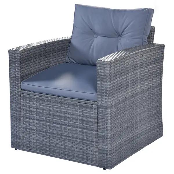 Irta Wicker Outdoor Sofa, 2 Chairs, 2 Ottomans & Coffee Table Set - 7 ...