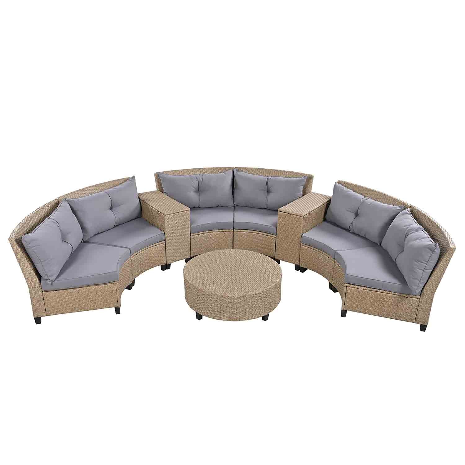 6 seater best sale rattan sofa